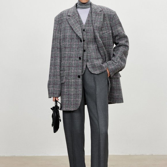 BNWT CHICJOC Women 100% Harris Tweed Wool Plaid Perfection Vest size 38 - Picture 3 of 12